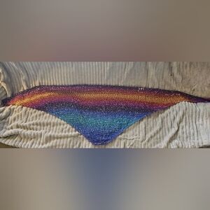 Grandmacore Shawl Hand crafted multicolor, Soft cozy quiet luxury cottagecore